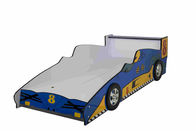 Het blauwe Duurzame Houten Bed van de Raceautopeuter met Kleurrijke Karaktergrafiek