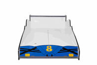 Het blauwe Duurzame Houten Bed van de Raceautopeuter met Kleurrijke Karaktergrafiek
